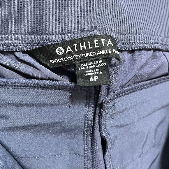 Athleta Brooklyn Textured Mid Rise Ankle Pants Size 6P Athletic Gym Athleisure - Picture 7 of 9